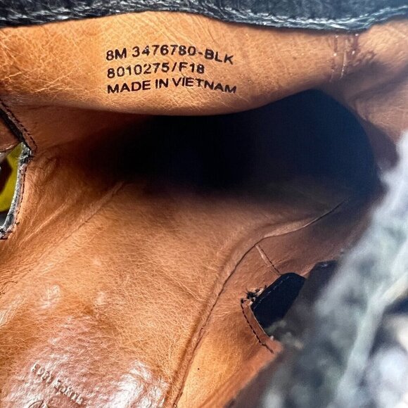 Frye Jennifer Belted Women Size 8M 3476780 BLK Black Leather Side Zip Heel Boot - Picture 12 of 14